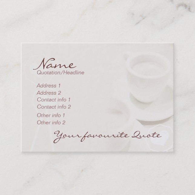 Express Coffee Café Business Card Visitenkarte (Vorderseite)