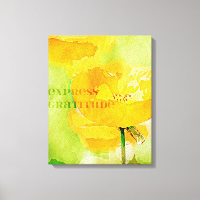 Express Dankbarkeit Orange Poppy Leinwanddruck (Vorderseite)