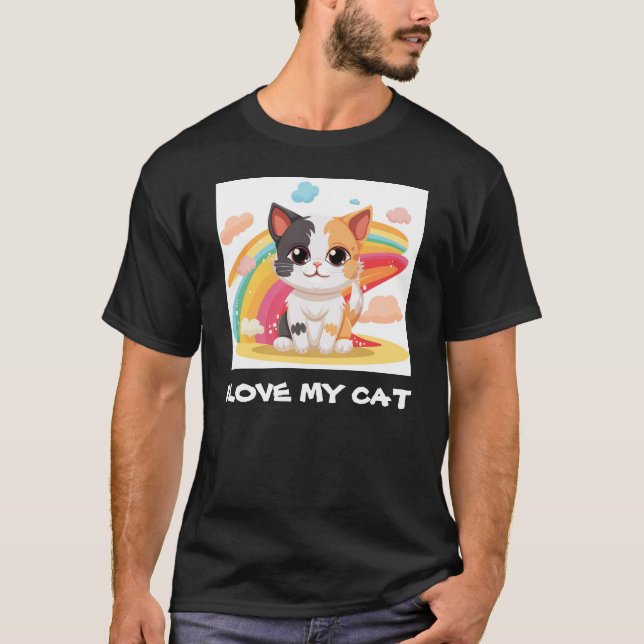 Express Deine Liebe mit "I Liebe My Cat" Bekleidun T-Shirt (Vorderseite)
