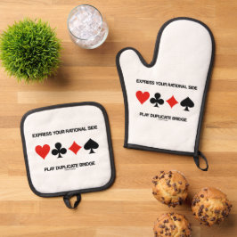 Express Deine rational side Play Duplicate Bridge Ofenhandschuh & Topflappen-Set