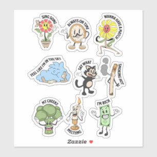 Express Dich in Kawaii! Fun-Zeichen Aufkleber