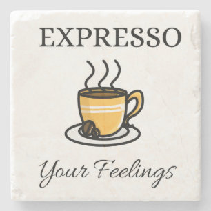 Express Ihre Gefühle Niedlich Espresso Kaffee Steinuntersetzer