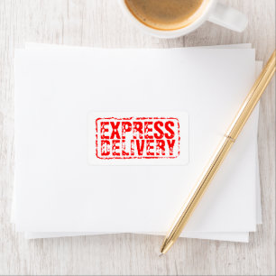 Express-Lieferung rote Gummistempel-Adressetikette Adressaufkleber
