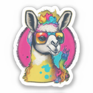 Express mit Llama Vinyl Stickers Aufkleber