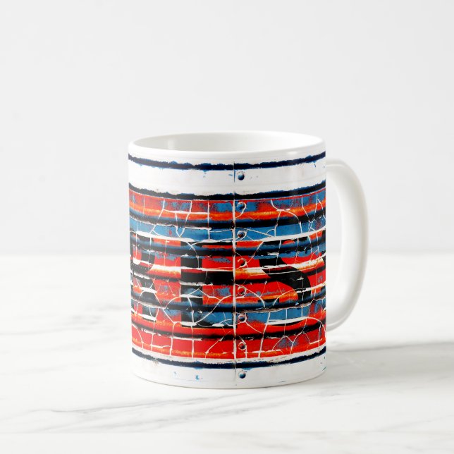 "Express" - rustikale Peeling-Farbe Kaffeetasse (VorderseiteRechts)