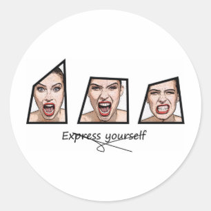 Express yourself runder aufkleber