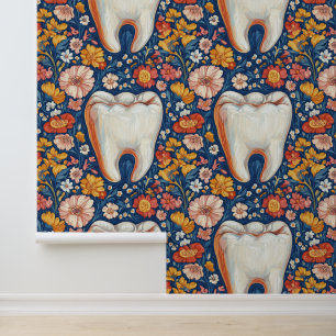 Expressionismus Flower Tooth Zahnheilkunde Dekorat Tapete