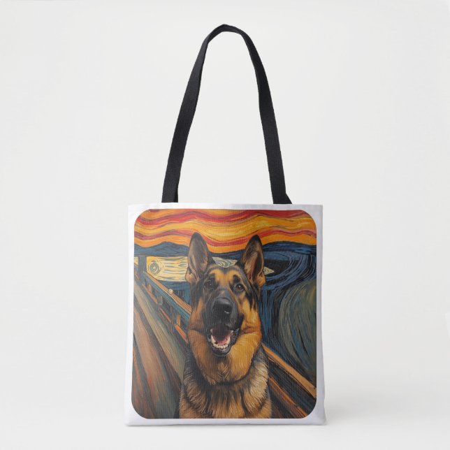 Expressionist Angst Painting German Shepherd (Vorderseite)