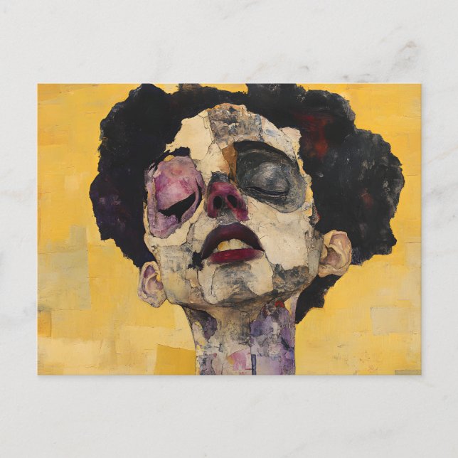 Expressionist Ethereal Portrait - Surrealist  Postkarte (Vorderseite)