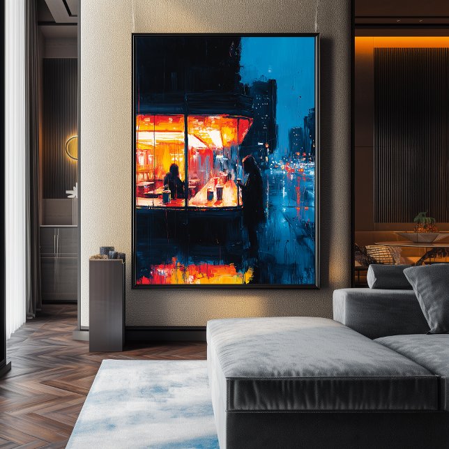 Expressionist Night Café - Bold Urban Noir Art Poster (Von Creator hochgeladen)