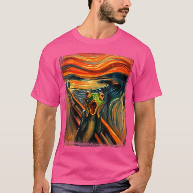 Expressionist Schrei für Froschfreunde künstlerisc T-Shirt (Vorderseite)