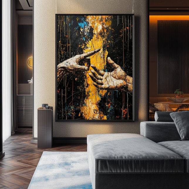 Expressionist The Creation von Adam - Fett Rethink Poster (Von Creator hochgeladen)