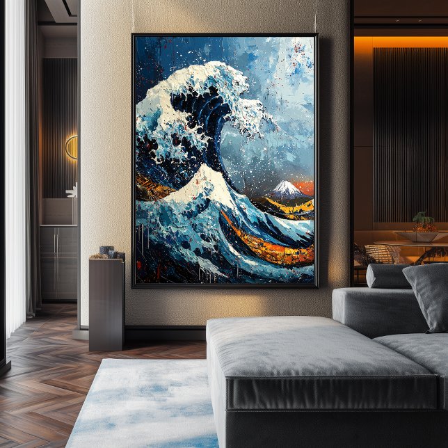 Expressionist The Great Wave Bold Reinterpretation Poster (Von Creator hochgeladen)