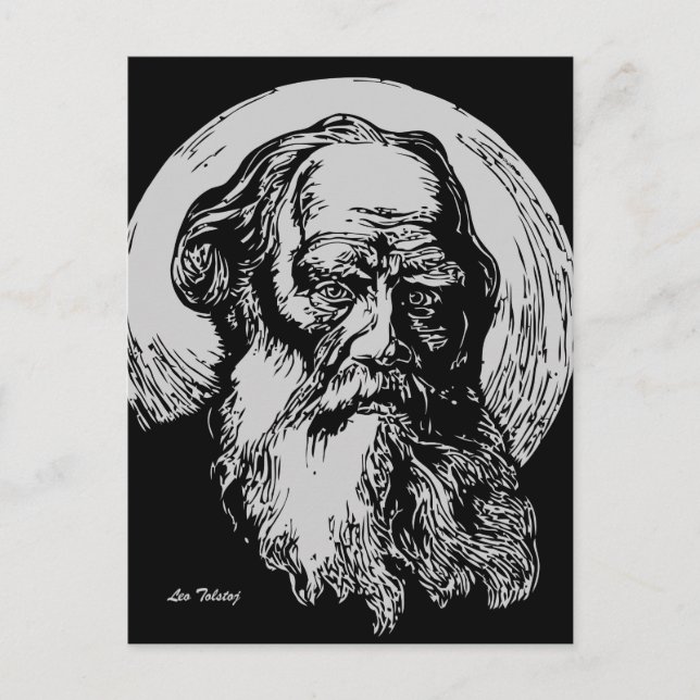 Expressionist Vector Art Leo Tolstoi Postkarte (Vorderseite)