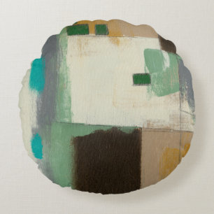 Expressionistische Malerei mit starken Pinselstric Rundes Kissen