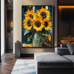 Expressionistische Sonnenblumen – Kühne zeitgenöss Poster