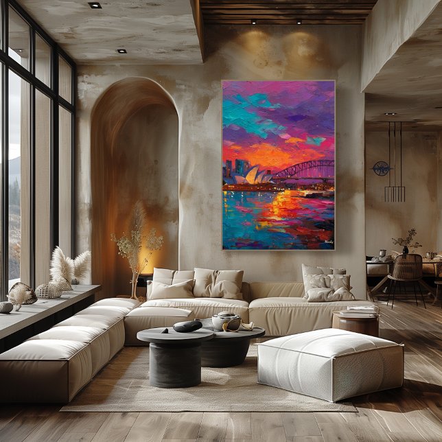 Expressionistische Sydney-Skyline - Lebendige Hafe Poster (Von Creator hochgeladen)