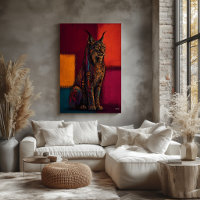 Expressionistischer Luchs in Farbflächen abstrakte