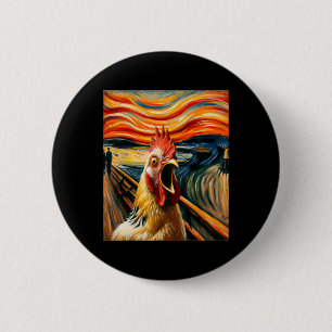 Expressionistischer Schrei Parodie Lustige Malerei Button