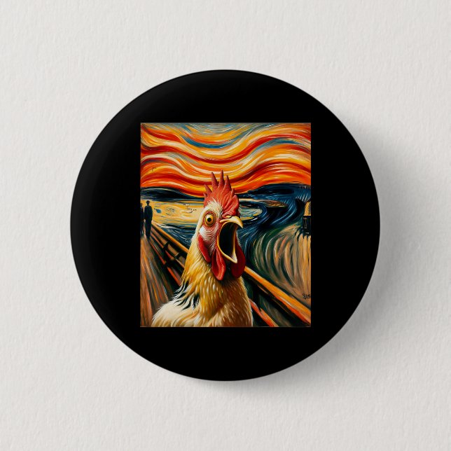 Expressionistischer Schrei Parodie Lustige Malerei Button (Vorderseite)