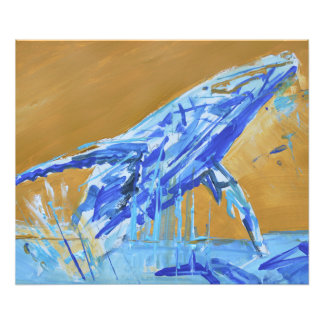 Expressionistisches Bild eines springenden Buckelw Fotodruck