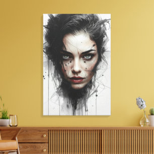 Expressionistisches Farbporträt auf Leinwand