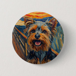 Expressionistisches Gemälde Yorkshire Terrier / Yo Button