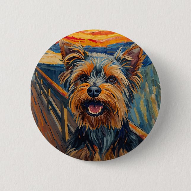 Expressionistisches Gemälde Yorkshire Terrier / Yo Button (Vorderseite)