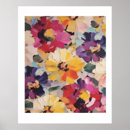 Expressive Abstract Flower Painting Poster