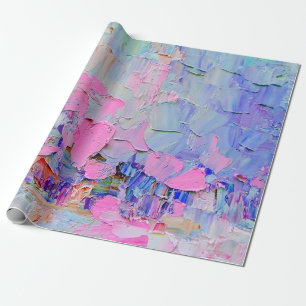 Expressive geprägte Farbe auf Leinwand, erstellt m Geschenkpapier