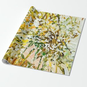 Expressive geprägte Farbe auf Leinwand, erstellt m Geschenkpapier