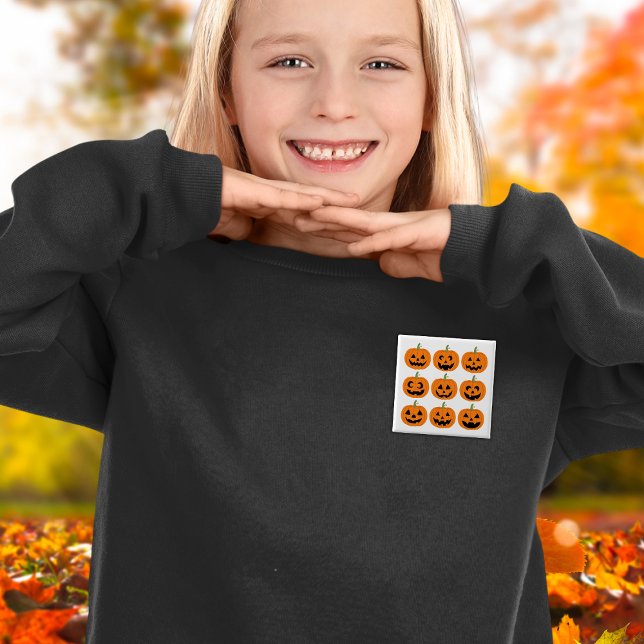 Expressive Happy Jack-O'-Lanterns Button (This item is for display purposes only to illustrate the design element. )