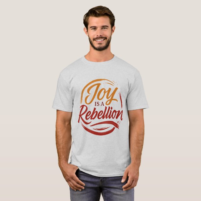"Expressive Kalligraphie T - Shirt - Freude ist ei (Vorne ganz)