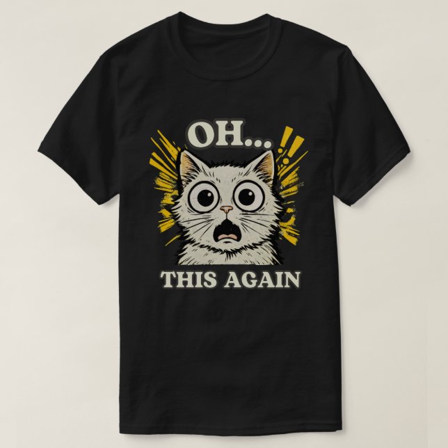 Expressive Katzen-Reaktionsillustrationsdesign T-Shirt (Design vorne)