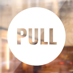 Expressive Moderne Weiße PULL Geschäftsstore Tür Fensteraufkleber