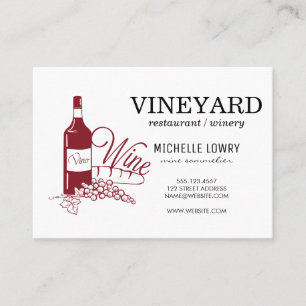 Expressive Pinselstriche Textur Vino Wein Visitenkarte