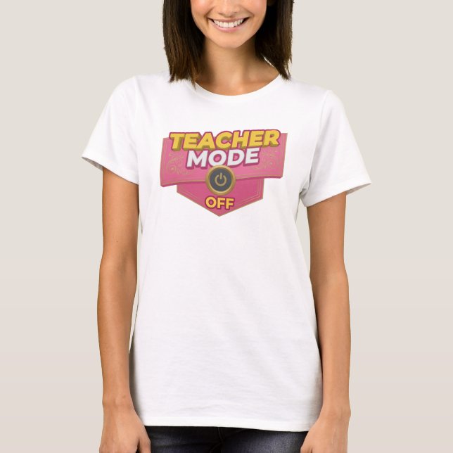 Expressives Pink LEHRMODUS AUS Visual Design T-Shirt (Vorderseite)