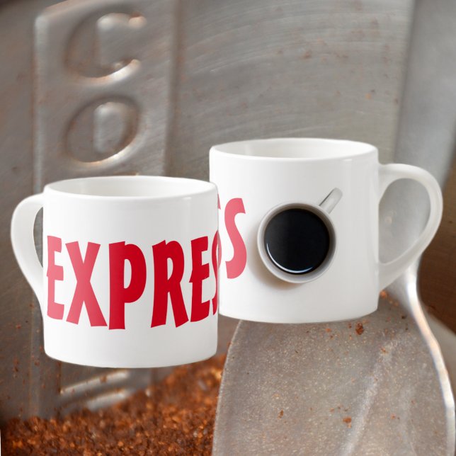 EXPRESSO Roter Text Minimalistisch Espressotasse (Von Creator hochgeladen)