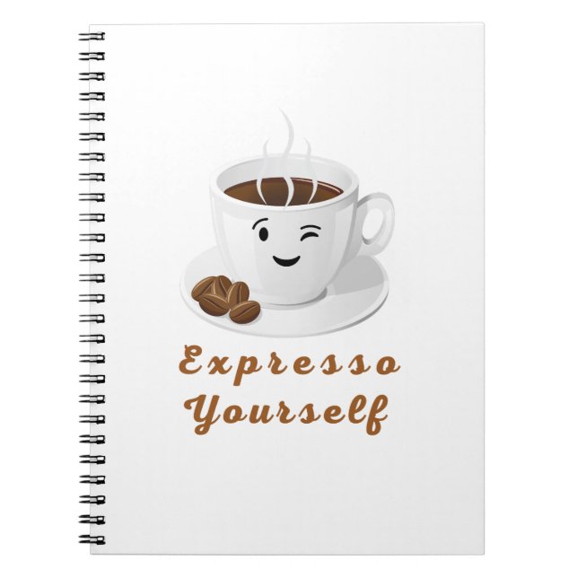 Expresso Yourself – Funny Smiling Coffee Tee Notizblock (Vorderseite)