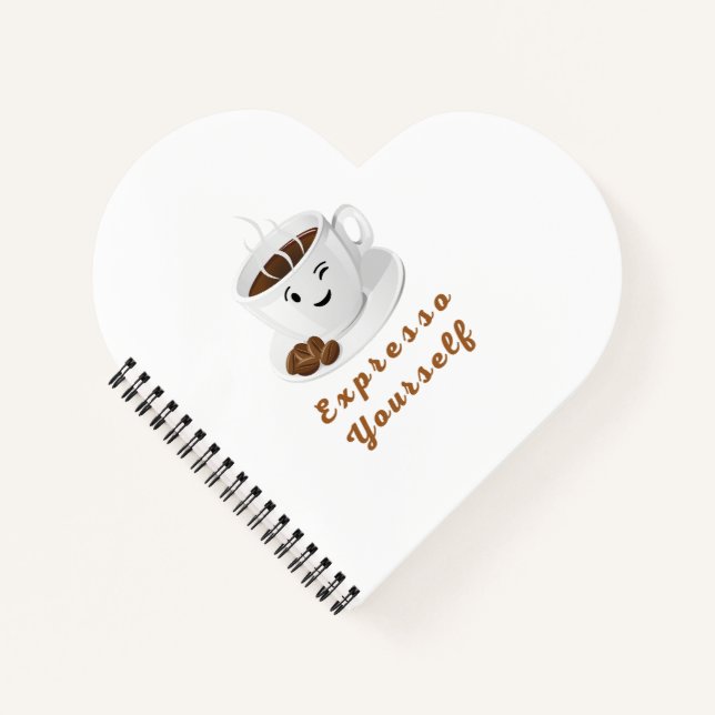 Expresso Yourself – Funny Smiling Coffee Tee Notizbuch (Vorderseite)