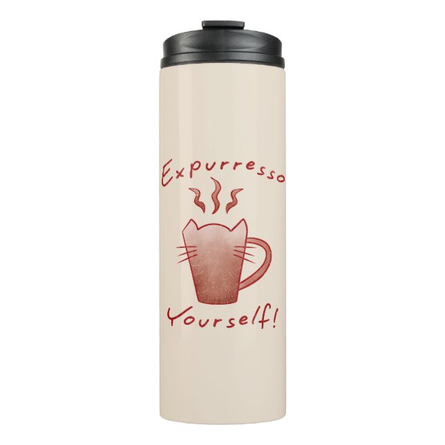 Expurresso Yourself Katzen und Kaffee Thermosbecher (Vorderseite)