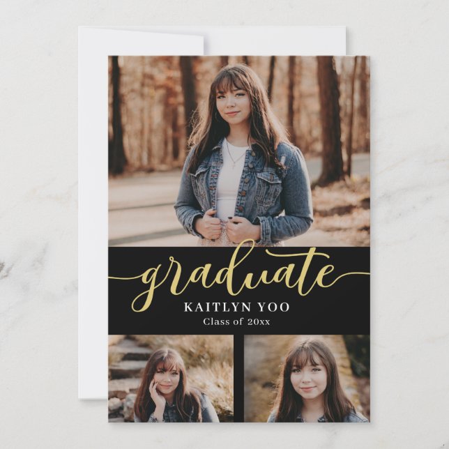 Exquisit Geschmack Bearbeitbar Abschluss Invitati Einladung (Vorderseite)