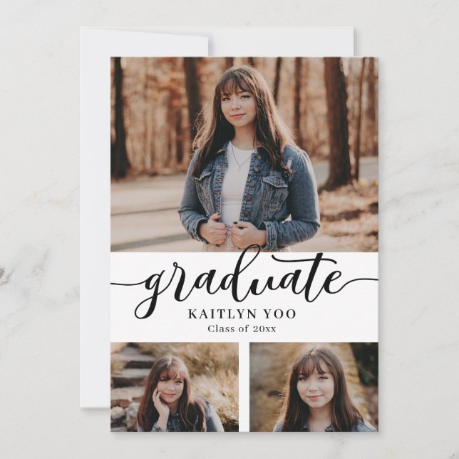 Exquisit Geschmack Bearbeitbar Abschluss Invitati Einladung (Vorderseite)