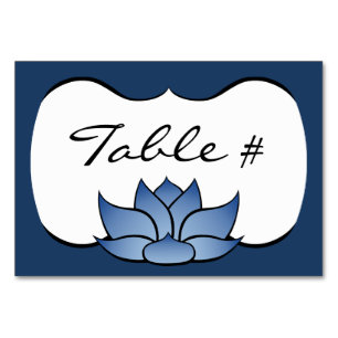 Exquisit Lotus in Blue Table Card Tischnummer