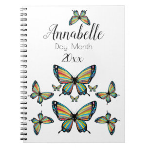 Exquisit Magnificent Rainbow Butterfly Flügel Notizblock