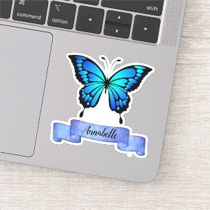 Exquisite Aqua Butterfly Design Ihre eigene Aufkleber