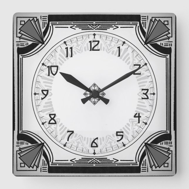 Exquisite Art Deco Uhr Schwarz-Weiß-Version (Vorderseite)