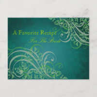 Exquisite Barock Green Brautparty Rezept Card