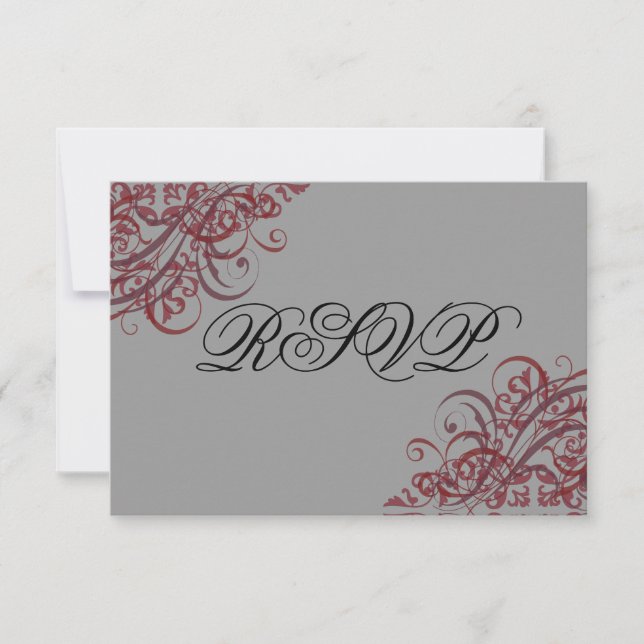 Exquisite Barockkarte RSVP Karte (Vorderseite)