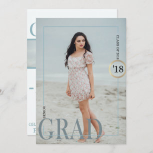 Exquisite Blauer Abschluss Einladung